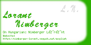 lorant nimberger business card